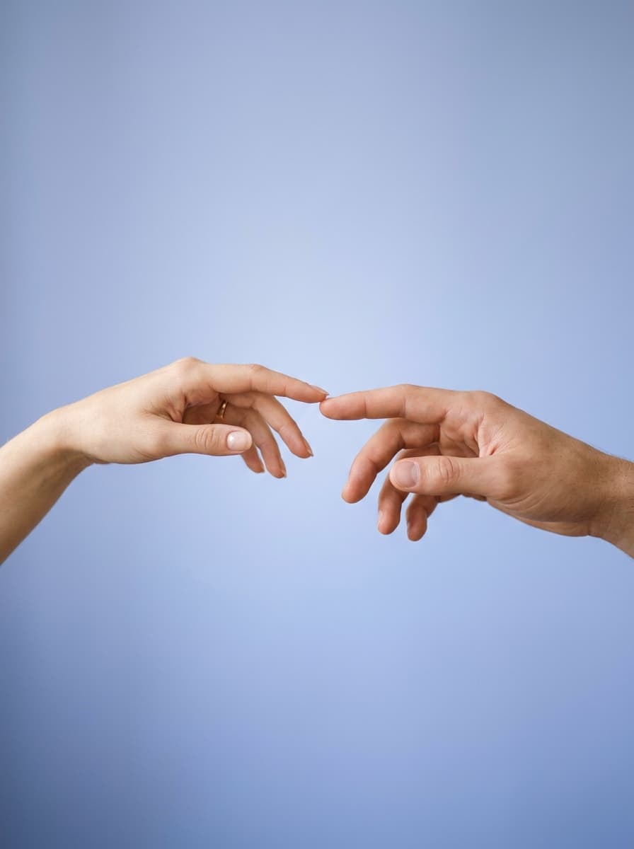 Creation of Adam Touching Hands - Global Partnership
